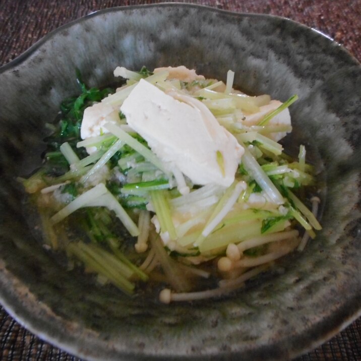 豆腐と水菜とえのきのおろし煮